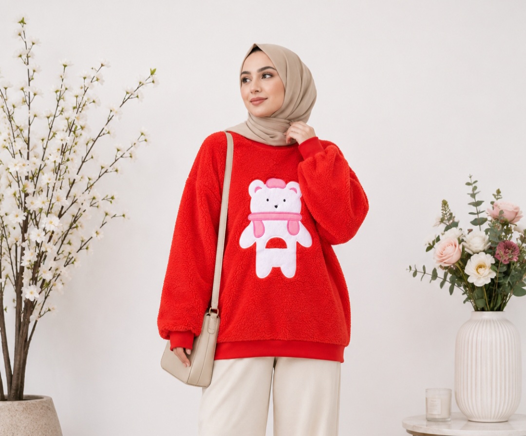 بلوز خز تدی حوله‌ای زنانه کد ۰۳۰۸۲۵۲
