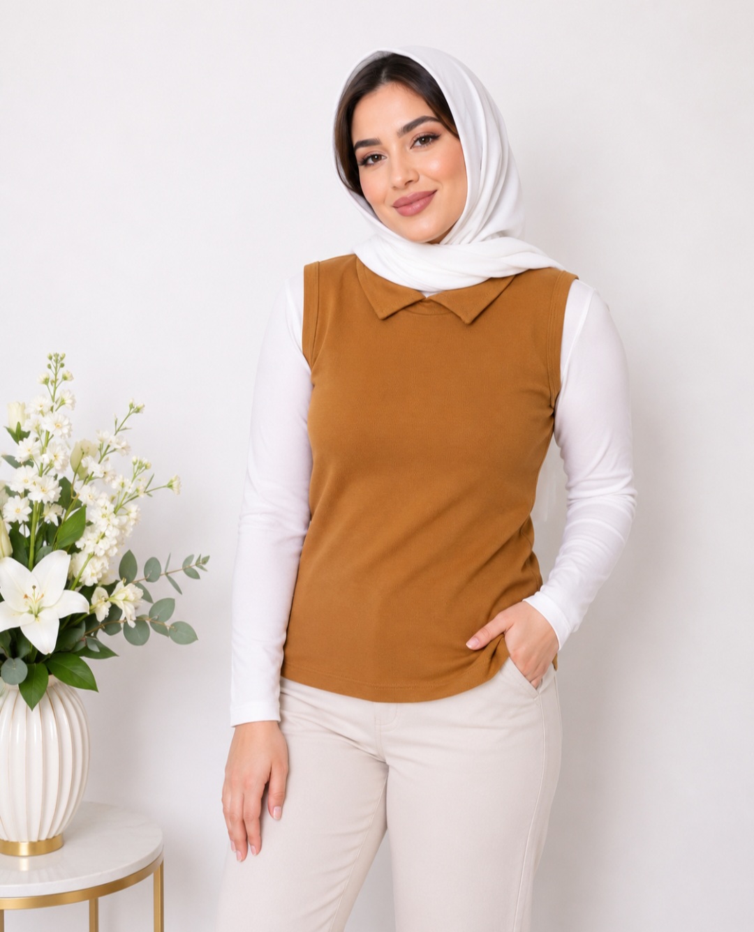 تاپ زنانه مدل یقه مردانه کد ۰۵۰۳۲۷۱