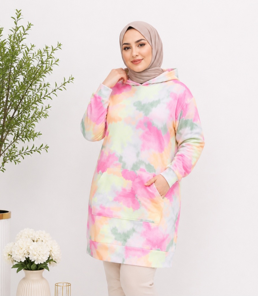 تونیک زنانه داخل کرک کلاهدار کد ۰۴۰۸۱۶۲