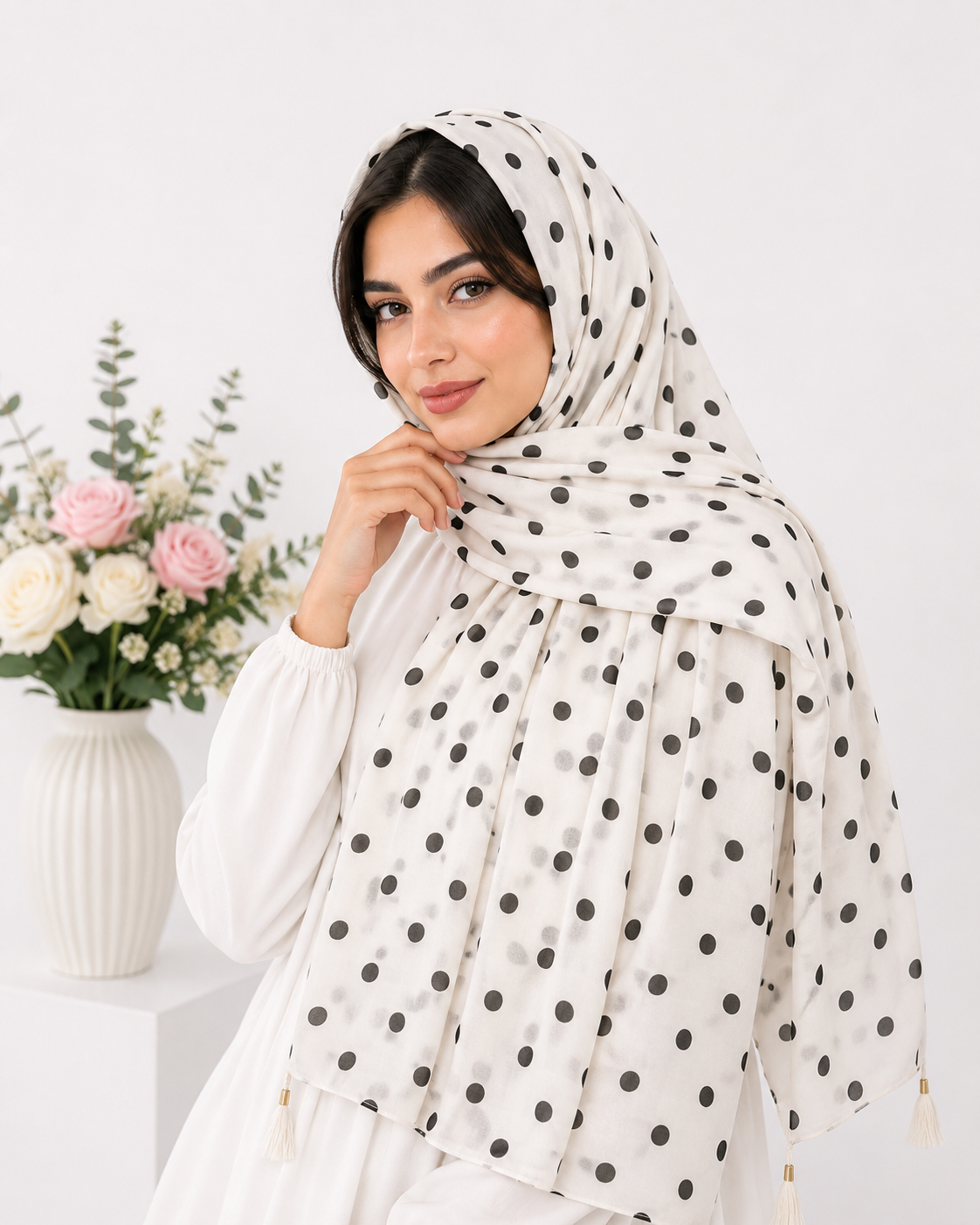 شال حریر منگوله‌دار کد ۰۳۰۴۲۲۱