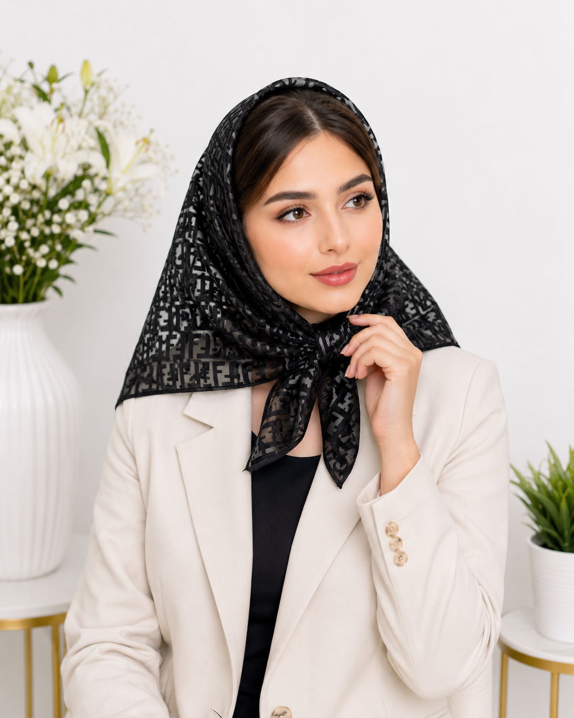 مینی اسکارف گیپوری کد ۰۴۰۳۲۳۲
