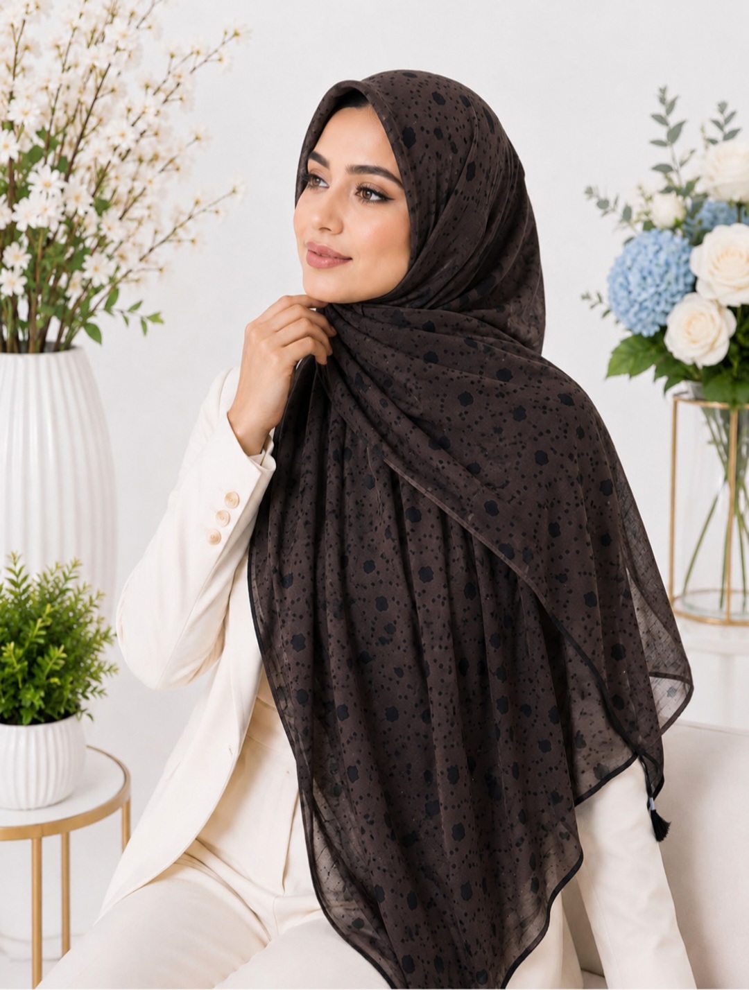 شال مجلسی مشکی مدل مینو کد ۰۵۰۴۱۱۲