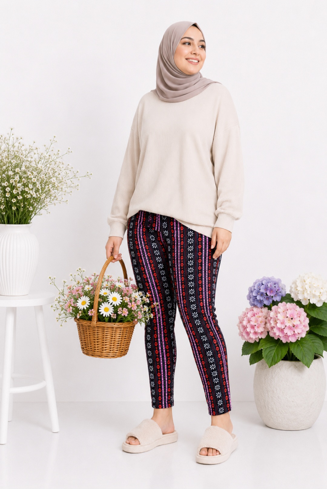 شلوار مخمل داخل خز زنانه طرح سنتی کد ۰۵۰۴۲۱۳