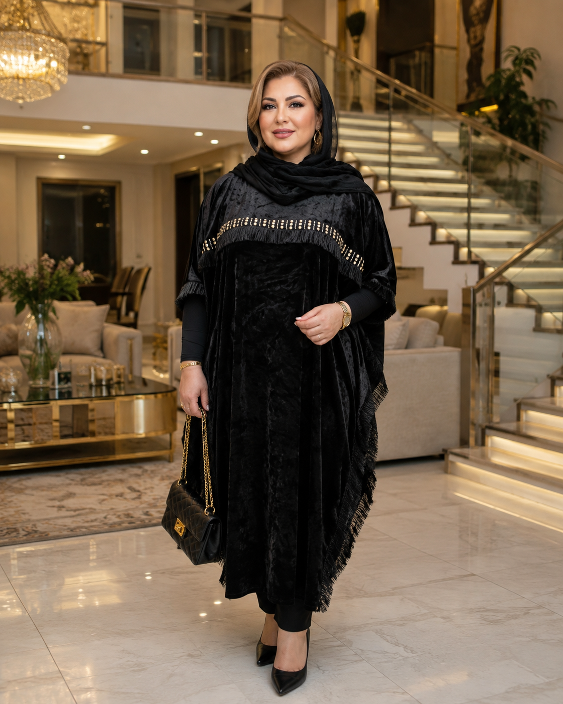 پانچ مخمل زنانه با نوار هندی کد ۰۲۱۱۱۳۴