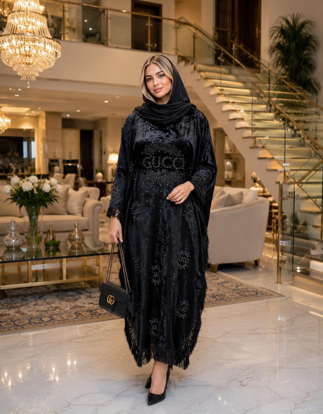 پانچ مخمل زنانه طرح گوچی کد ۰۲۱۱۱۳۳