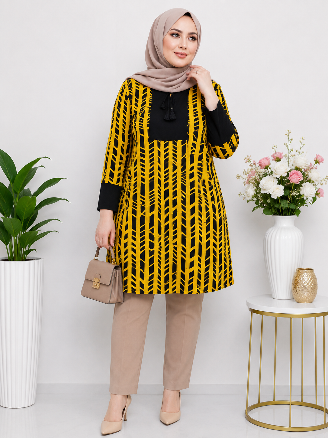 تونیک زنانه طرحدار مدل آیوا کد ۰۴۱۱۰۶۱