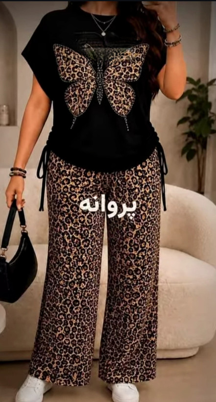 تیشرت و شلوار پلنگی مدل هیلدا کد ۰۵۰۷۰۵۱